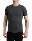 Dark Gray Cotton Crew Neck T-shirt