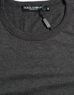 Dark Gray Cotton Crew Neck T-shirt