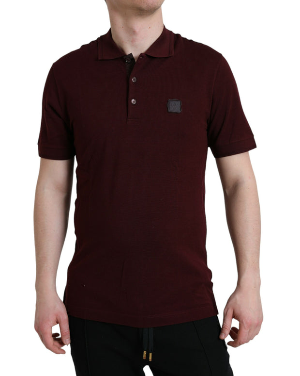 Maroon Collared Short Sleeves Polo T-shirt