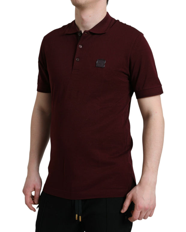 Maroon Collared Short Sleeves Polo T-shirt