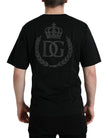 Black Logo Embossed Crew Neck Short Sleeves T-shirt