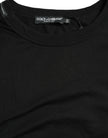 Black Logo Embossed Crew Neck Short Sleeves T-shirt