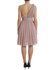 Light Lilac Pleated Lame Tulle One Shoulder Dress