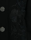 Black Floral Wool Button Embellished Jacket