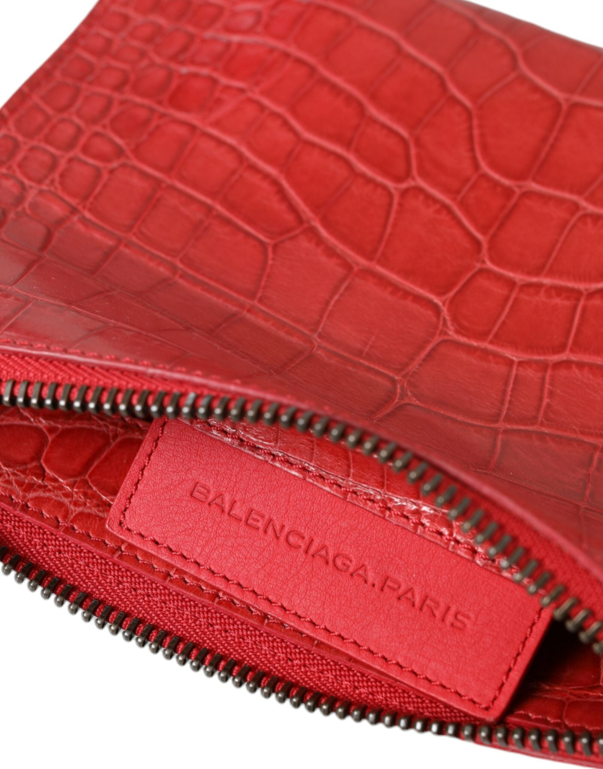 Exotic Red Alligator Leather Clutch