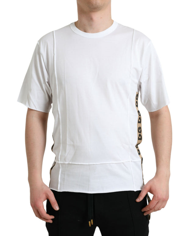 White Logo Crew Neck Short Sleeves T-shirt
