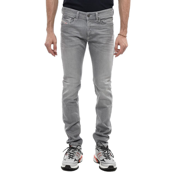 Gray Cotton Men Skinny Jean