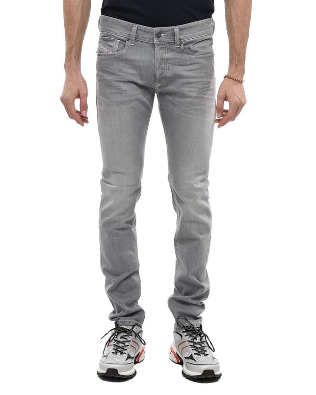 Gray Cotton Men Skinny Jean