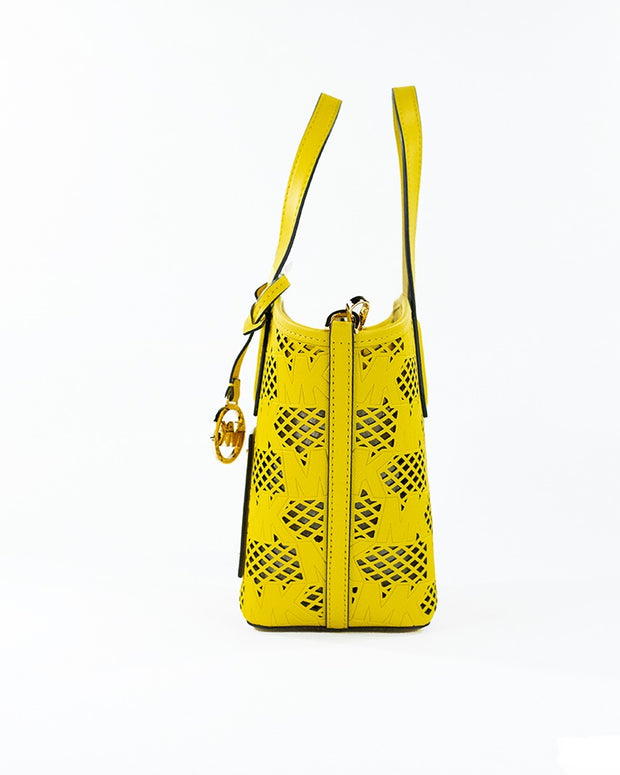 Kimber Small Daffodil Leather 2-in-1 Zip Tote Messenger Bag Purse