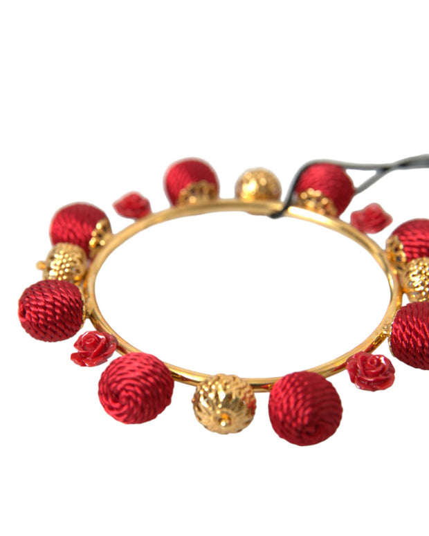 Gold Brass Red RUNWAY Sicilia Natale Roses Bracelet