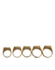 Gold Brass ROYAL Enamel Set of 5 Ring