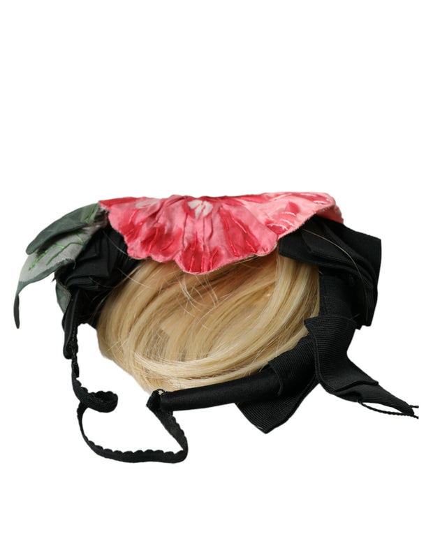 Black Viscose White Hair Parrucchiera Headband Diadem