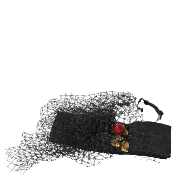 Black Strawberry Sicily Crystal Mesh Net Headband Diadem