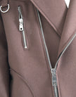 Brown Coat Short Biker Wool Jacket