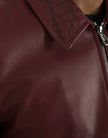 Maroon Exotic Leather Zip Biker Coat Jacket
