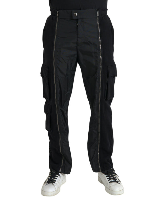 Black Cotton Blend Skinny Pants