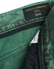 Green Crystals Cotton Stretch Slim Jeans