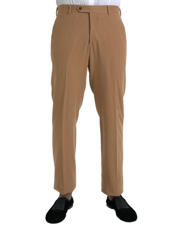 Beige Cashmere Men Straight Fit Dress Pants
