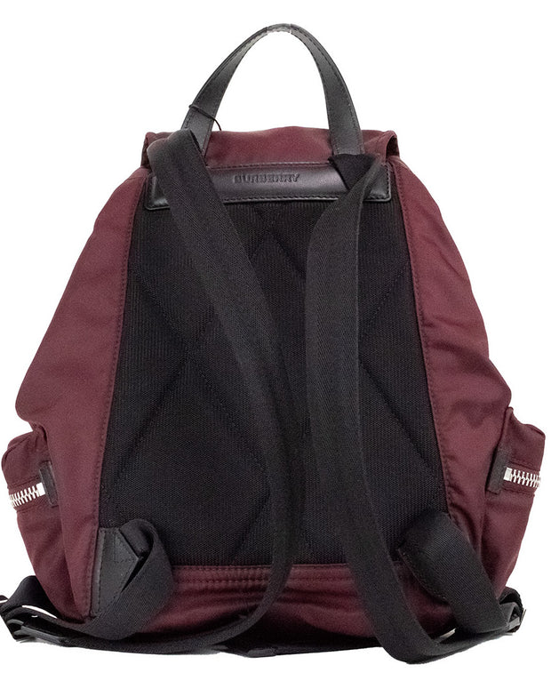 Medium Burgundy Econyl Nylon Rucksack Drawstring Backpack Bookbag