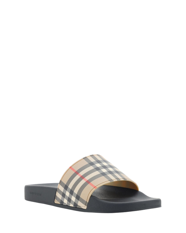 Brown Rubber Slides Sandals