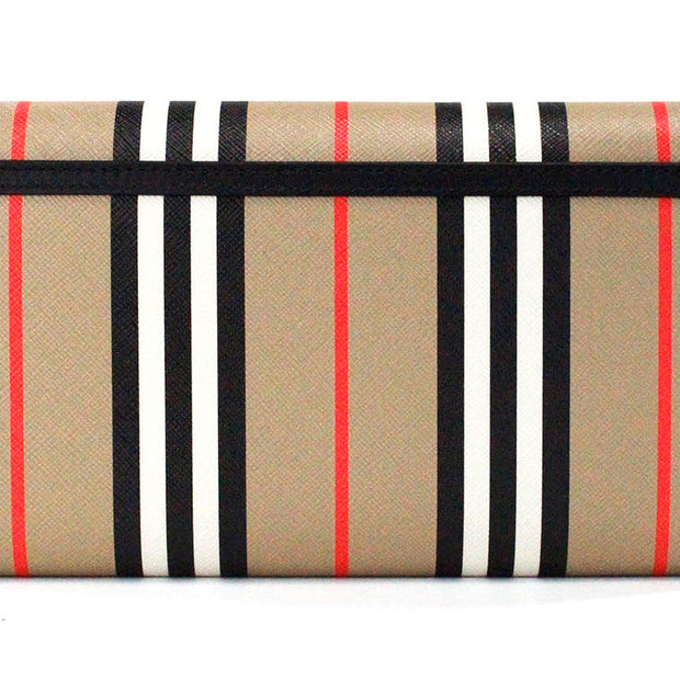 Hannah Icon Stripe Archive Black E-Canvas Leather Wallet Crossbody Bag