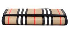 Hannah Icon Stripe Archive Black E-Canvas Leather Wallet Crossbody Bag