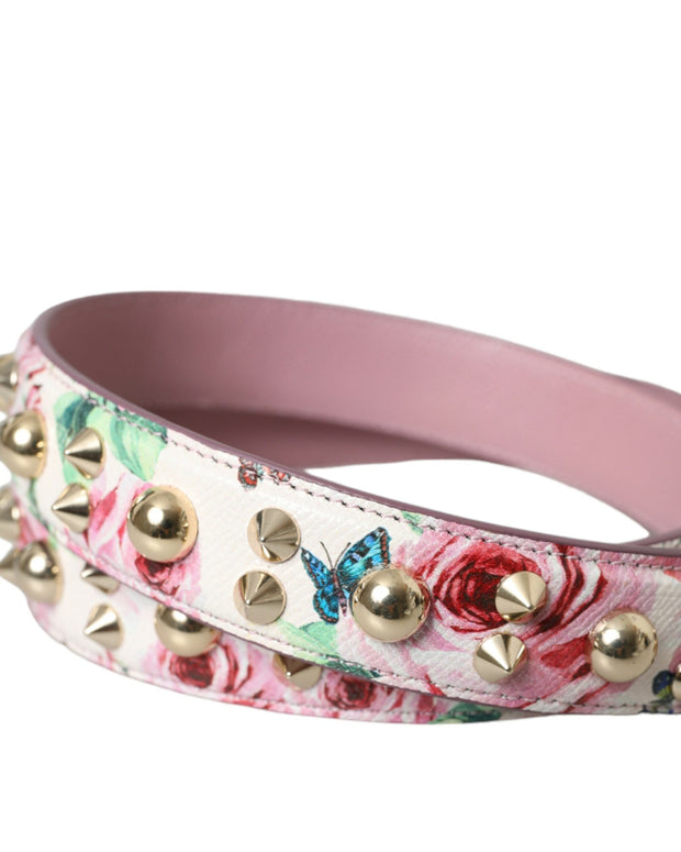Pink Floral Handbag Accessory Shoulder Strap
