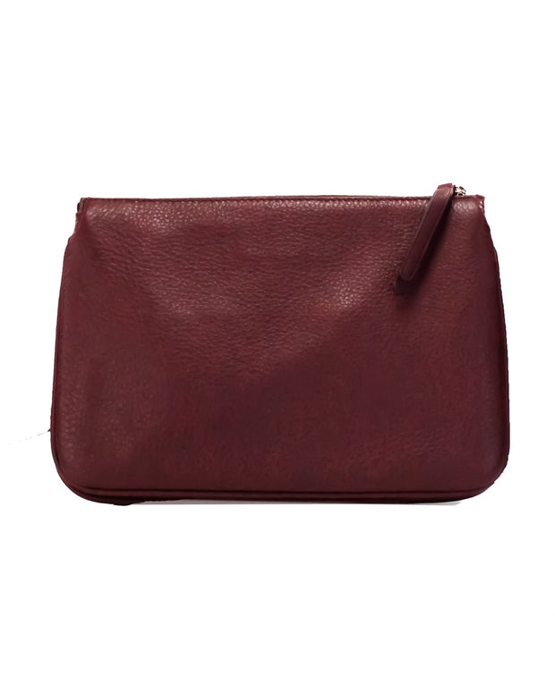 Jackson Cherrywood Leather Triple Gusset Crossbody Handbag Purse