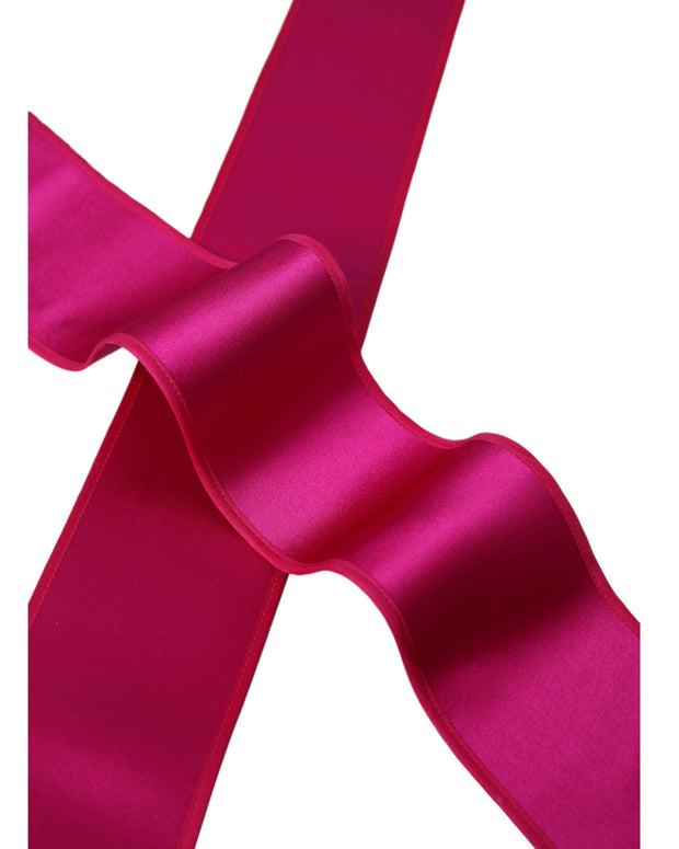Fuchsia Pink Silk Waist Women Belt