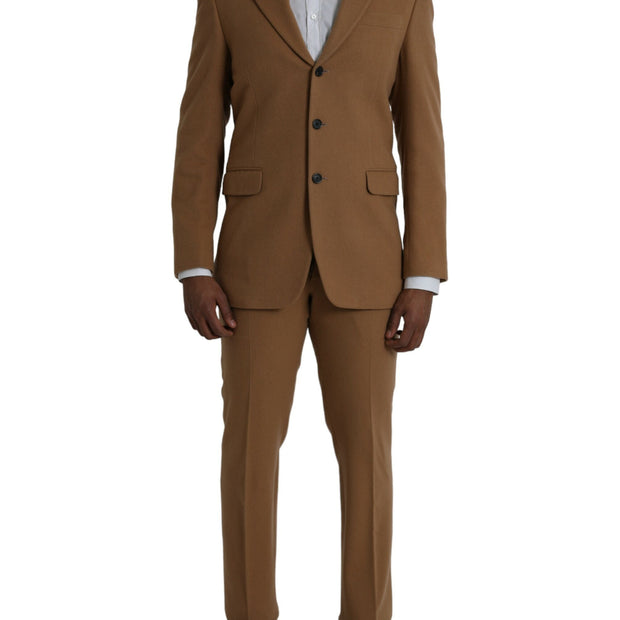 Brown Cashmere 2 Piece Single Breasted Suit