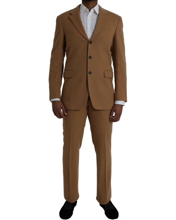 Brown Cashmere 2 Piece Single Breasted Suit