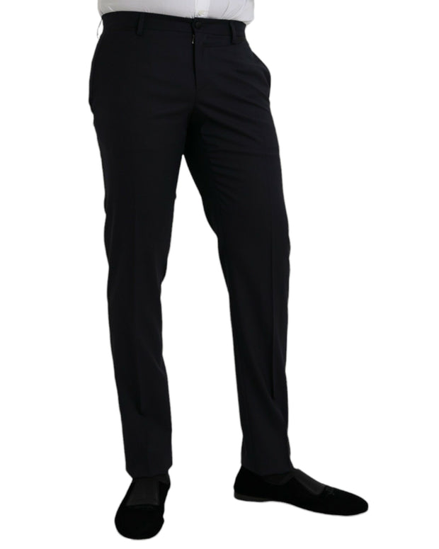 Dark Blue Wool Slim Fit Formal Pants