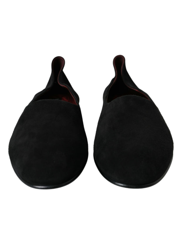 Black Suede Loafers Formal Dress Slip On Shoes