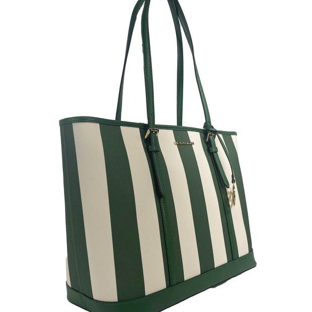 Jet Set Travel Large TZ Shoulder PVC Tote Bag Purse Fern Green