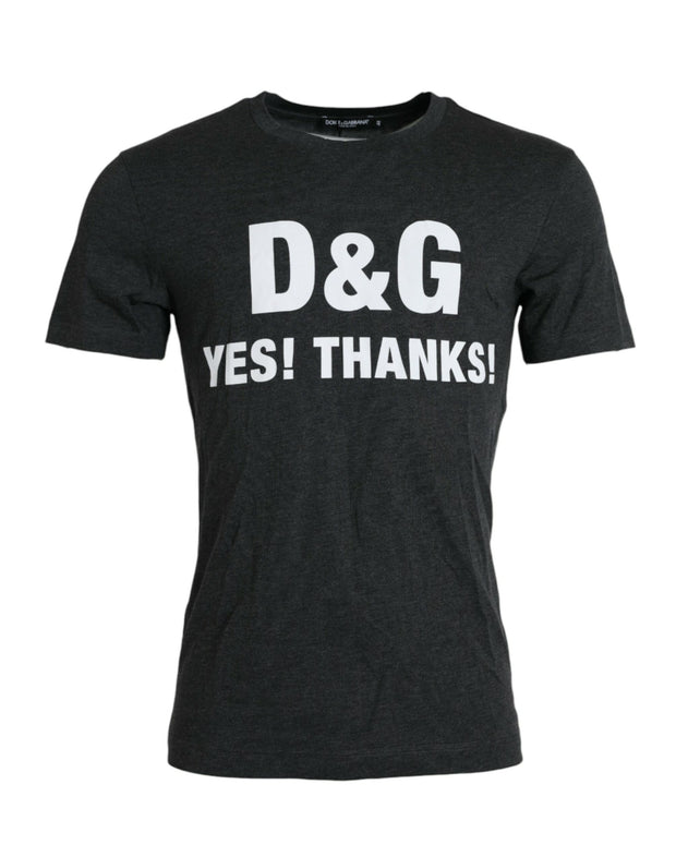 Gray Logo Print Crewneck Short Sleeve T-shirt