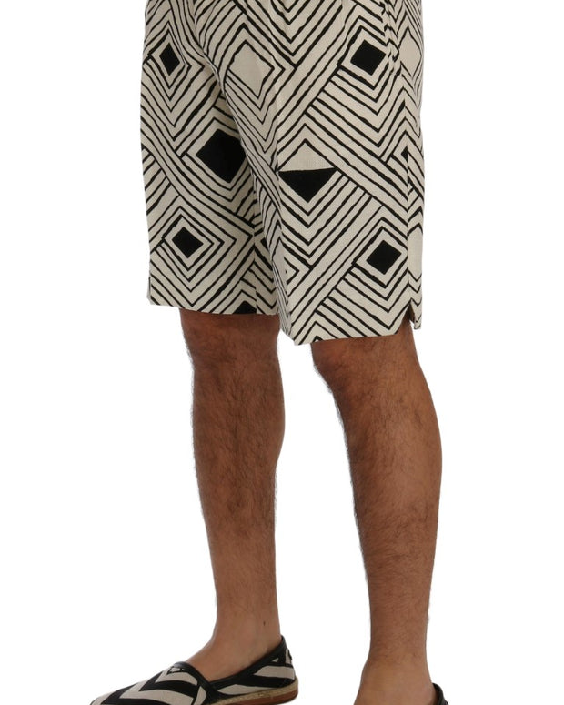 Chic Striped Casual Shorts - Hemp & Linen Blend