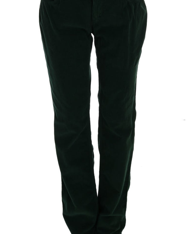 Green Cotton Corduroys Jeans