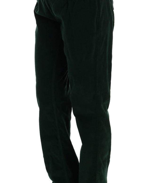 Green Cotton Corduroys Jeans