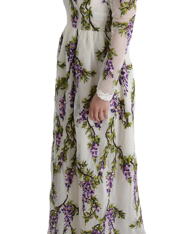 White Floral Embroidered Maxi Dress