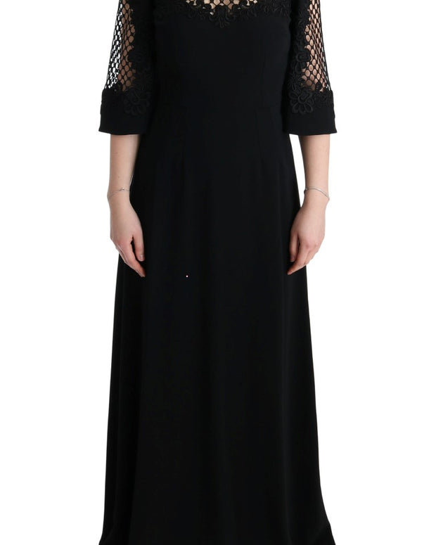 Black Stretch Shift Long Maxi Dress