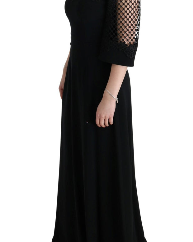 Black Stretch Shift Long Maxi Dress