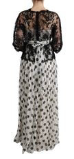 Elegant Polka Dotted Full Length Gown