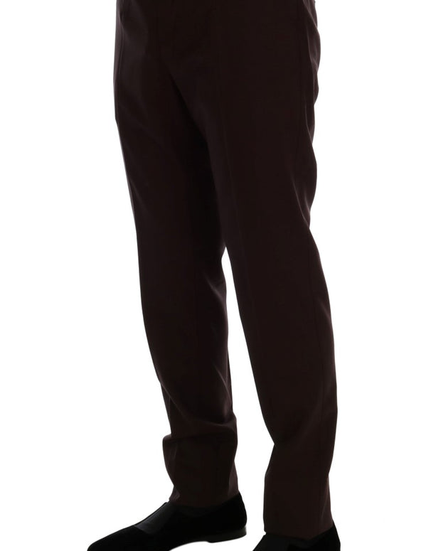 Purple Wool Stretch Formal Pants