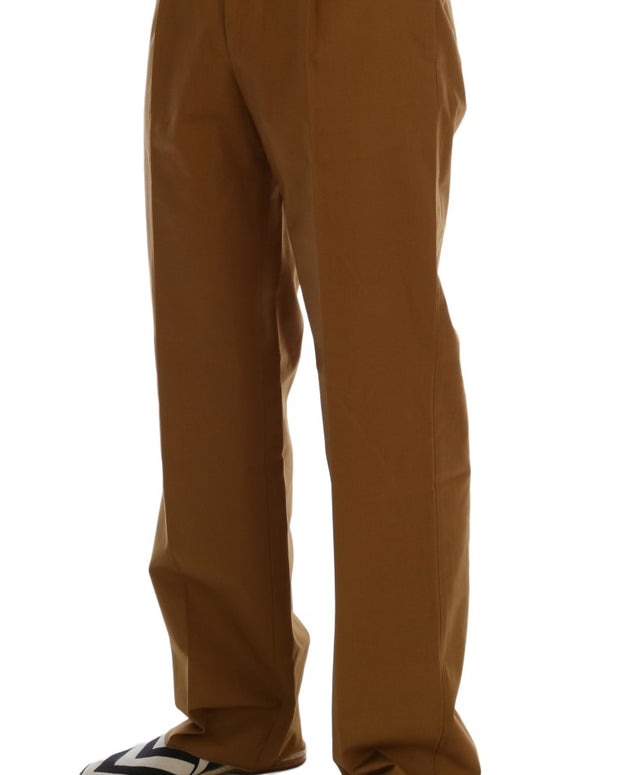Brown Stretch Cotton Pants