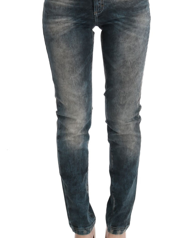Blue Wash Cotton Blend Slim Fit Jeans
