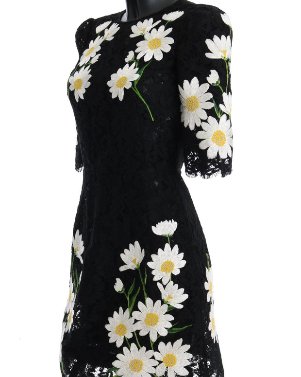 Black Floral Lace Chamomile Sicily Dress