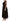 Black Silk Brown Fringes A-Line Dress