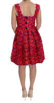 Pink Patterned A-line Above Knees Dress