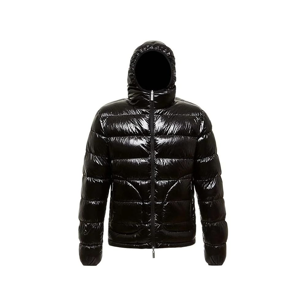 Reversible Hooded Down Jacket in Brown and Black