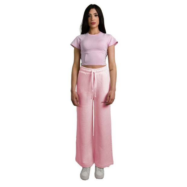 Chic Pink Palazzo Pants with Drawstring